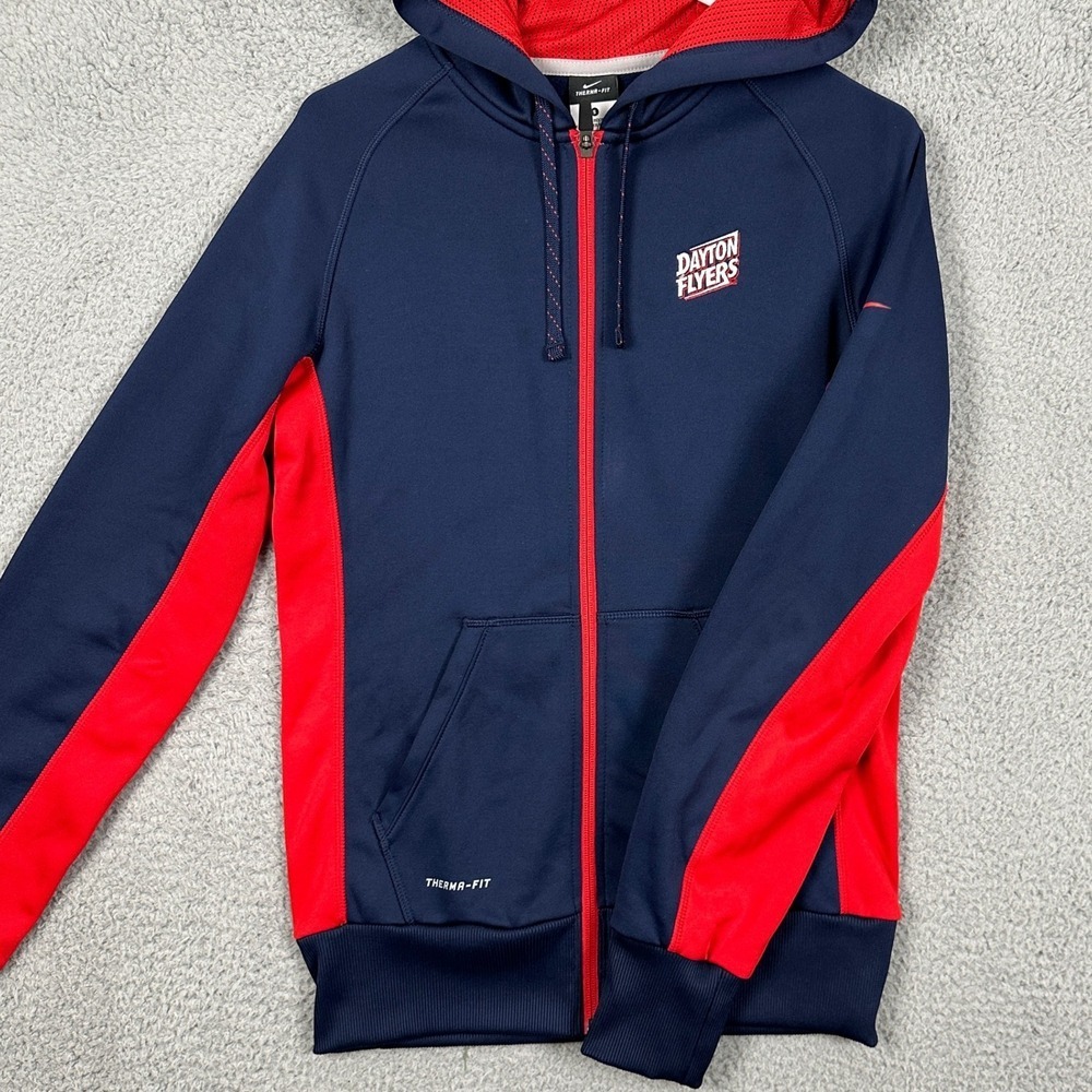 Dayton Flyers Therma Fit Sweatshirt Jacket Mens Small Blue Red Colorblock Nike